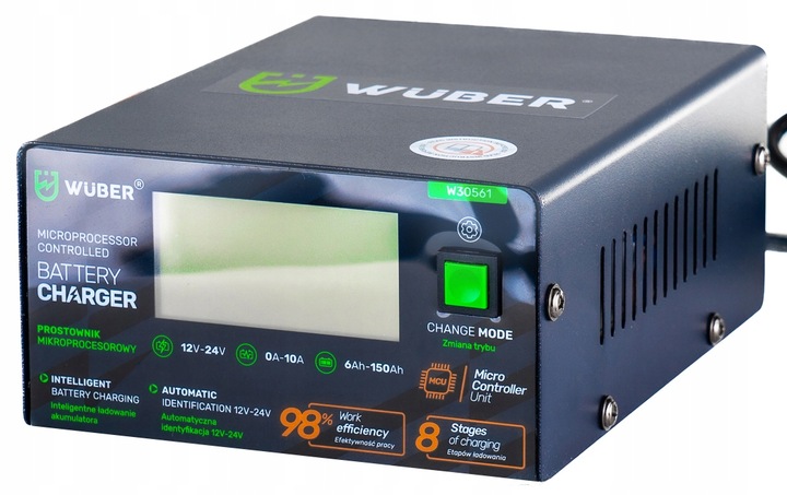 PROSTOWNIK 12V i 24V MIKROPROCESOROWY ŁADOWARKA DO AKUMULATORA NAPRAWA 10A