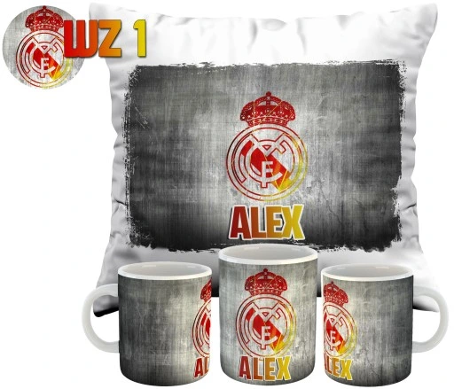 ZESTAW PODUSZKA KUBEK REAL MADRYT MADRID IMIĘ Y5