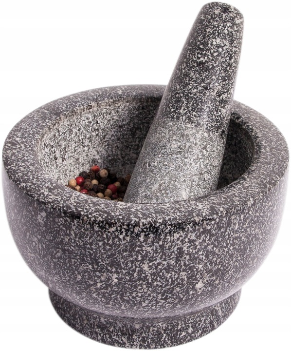 BROWIN solidny moździerz kuchenny z tłuczkiem Granitowy trwała jakość preze