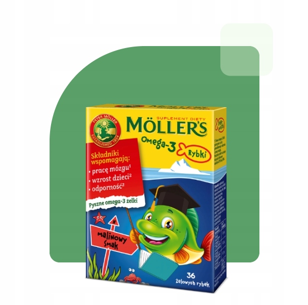 3x Möller's Omega-3 RYBKI mix SMAKÓW żelki 36szt ODPORNOŚĆ dla dzieci TRAN