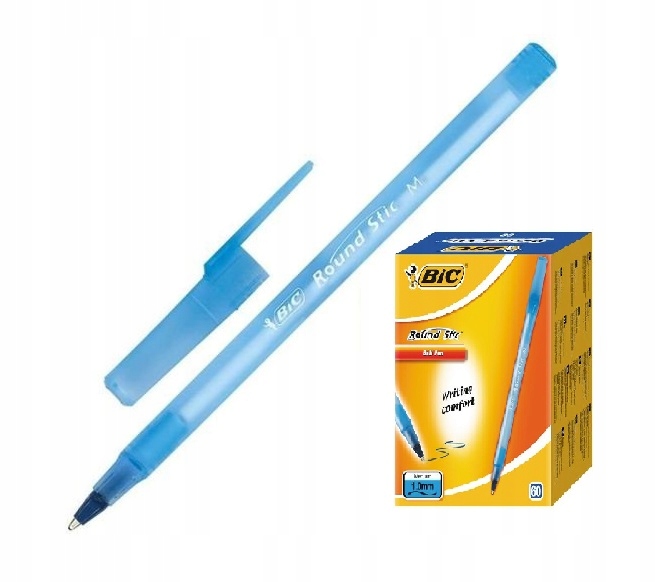DŁUGOPIS BIC ROUND STICK 60 sztuk 1.0 mm NIEBIESKI