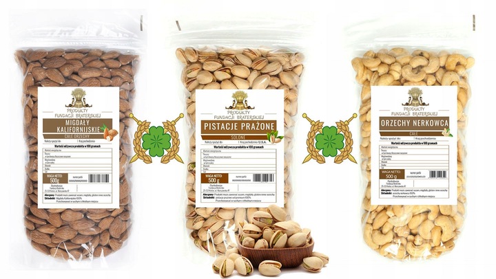 DUŻY ZESTAW ORZECHÓW 3x500 OD FUNDACJI BRATERSKIEJ