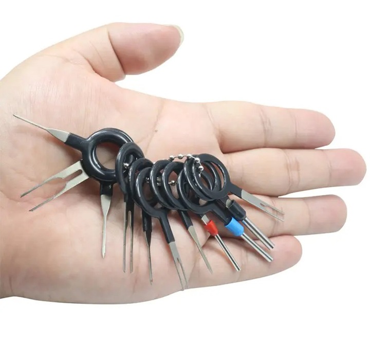 KLUCZE WYJMAKI DO DEMONTAŻU KONEKTORÓW SAMOCHODOWYCH PINÓW ZESTAW 66 AG363E