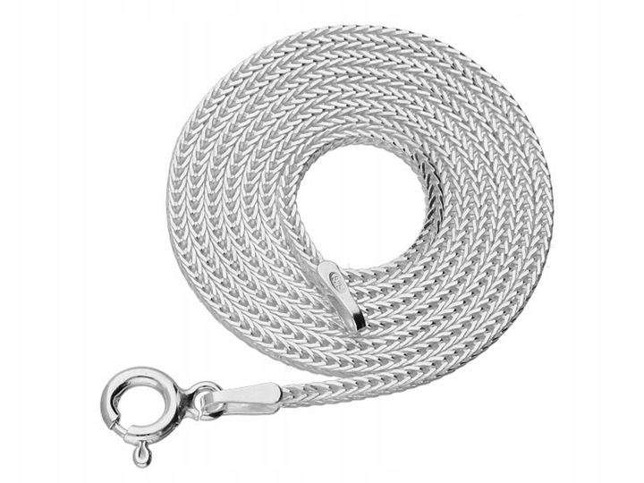 ŁAŃCUSZEK SREBRNY 925 LISI OGON KND4090 DŁUGOŚĆ 40cm