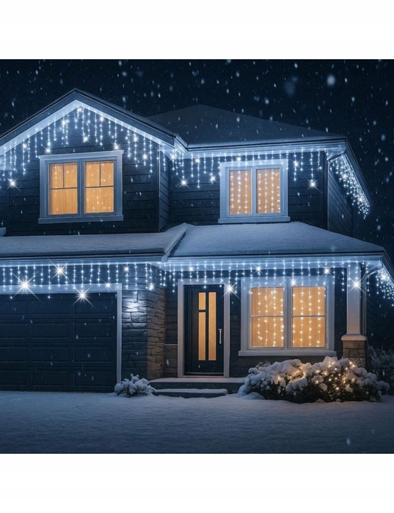 SOPLE 500 LED LAMPKI KURTYNA ŚWIETLNA ZEWNĘTRZNA 20M BIAŁY ZIMNY+FLASH IP44