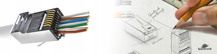 Zaciskarka RJ45 Przelotowa Złącz Wtyków RJ-45 Zaciskacz Złączek RJ 45 11 12