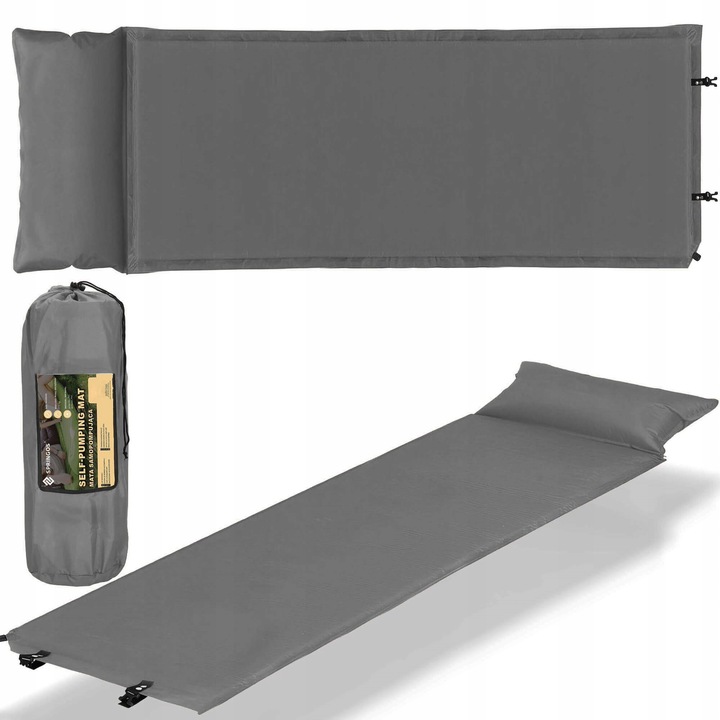 MATA SAMOPOMPUJĄCA KARIMATA 186x53cm Z PODUSZKĄ GRUBA Z POKROWCEM MATERAC