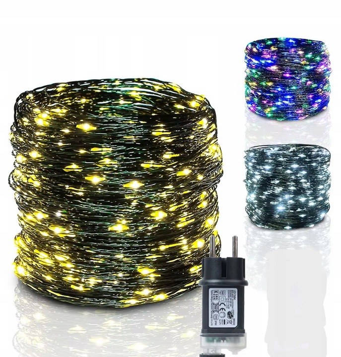 Lampki druciki mikro 500LED 50 METRÓW NA ZIELONYM KABLU