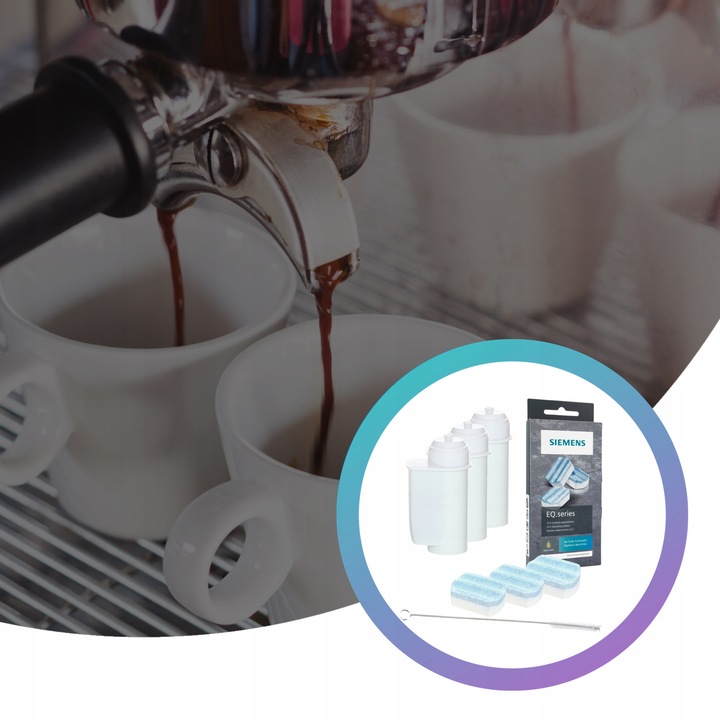 TZ80002 Siemens tabletki + filtry do ekspresu EQ5 EQ6 EQ8 EQ9 + szczoteczka