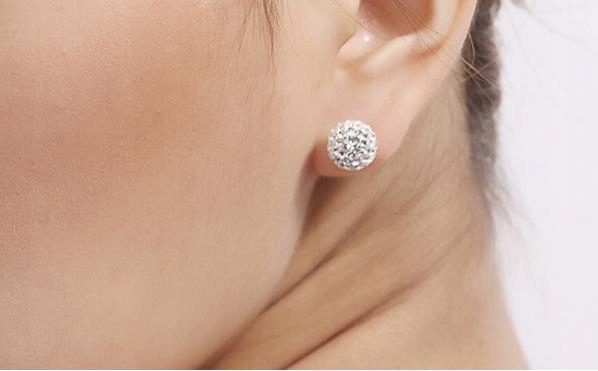 KOLCZYKI SREBRNE 925 CYRKONIE KULKI SZTYFTY NA PREZENT SWAROVSKI SREBRO 925