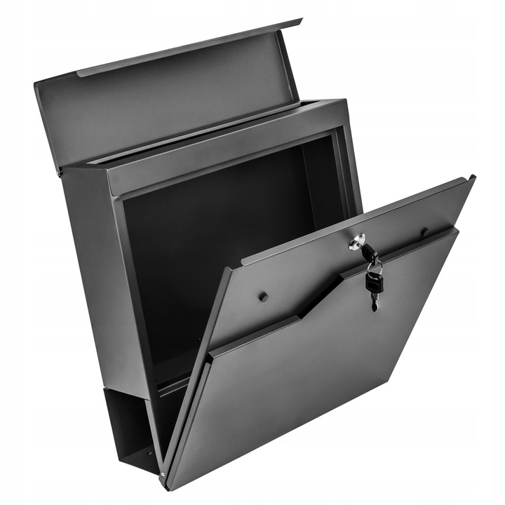 Skrzynka na Listy Gazety Pocztę Pocztowa Antracyt Duża Listowa A4 do Domu