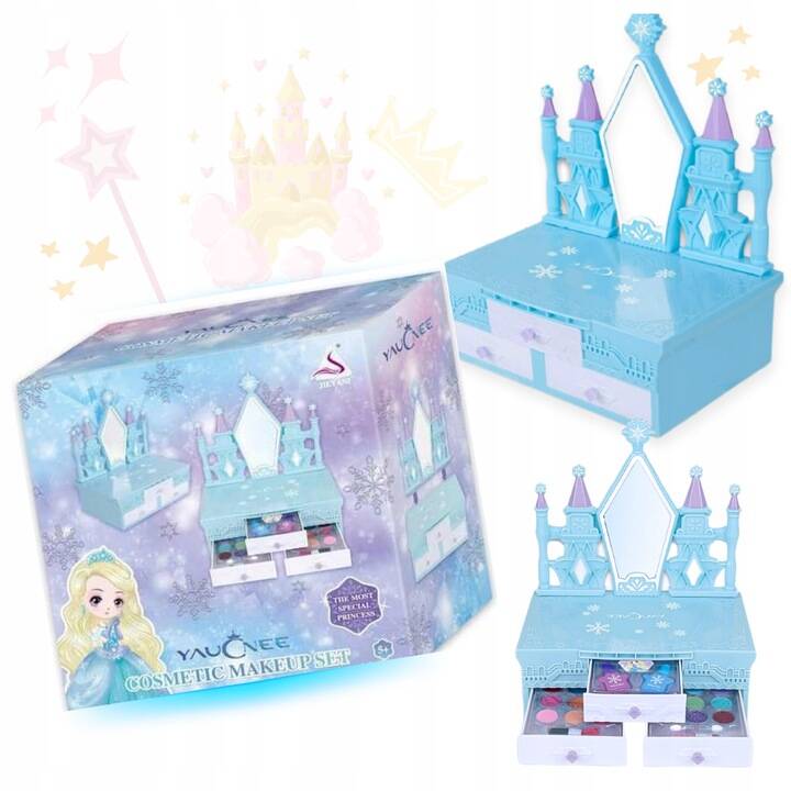 KUFEREK KOSMETYKÓW ZAMEK ZESTAW DO malowania makijażu i paznokci dla dzieci