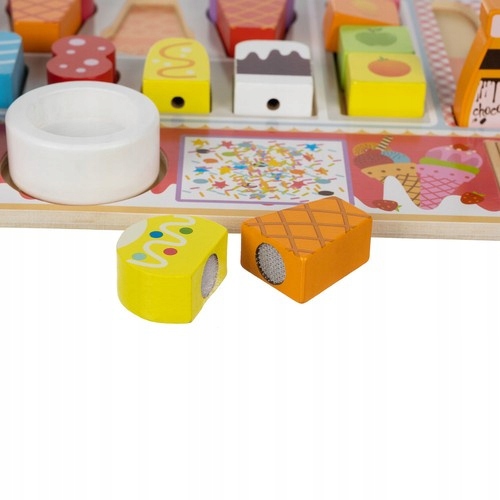 Lodziarnia Drewniana Lody Sklep Zestaw do Robienia Lodów na Rzep dla Dzieci