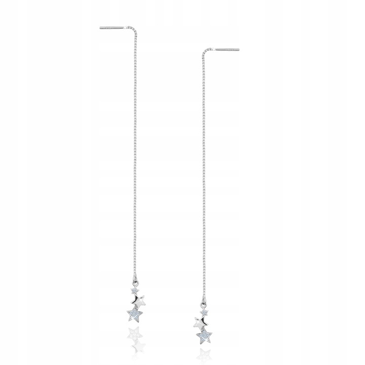 Długie srebrne kolczyki wiszące przeciągane srebro 925 elegancja