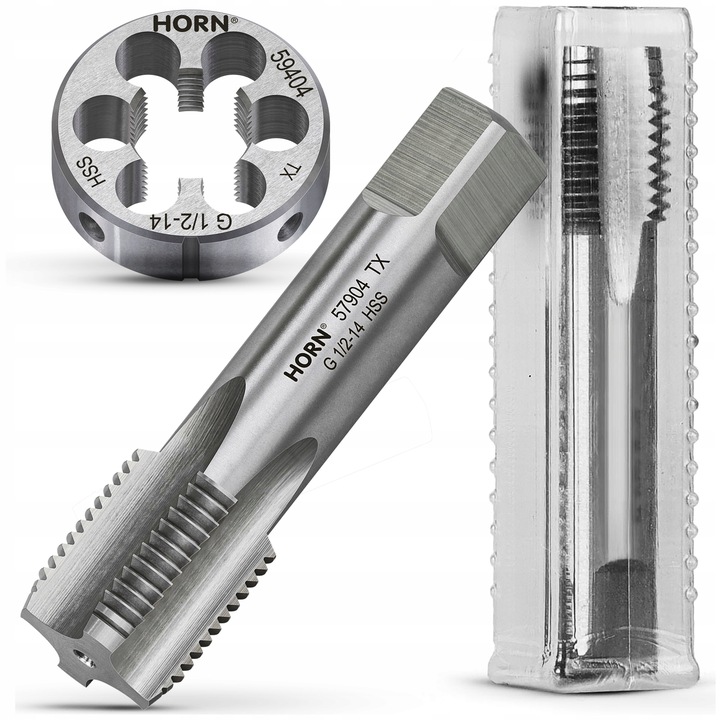 GWINTOWNIK RUROWY 1/2'' - 14 GWINT CALOWY HSS DIN5157 WALCOWY + NARZYNKA