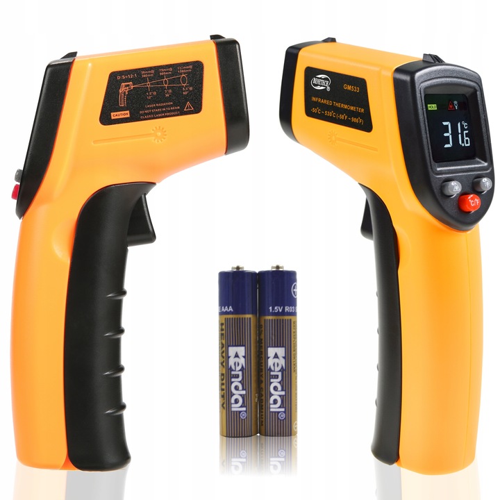 PIROMETR TERMOMETR LASEROWY BEZDOTYKOWY MIERNIK TEMPERATURY -50 +530 st.C