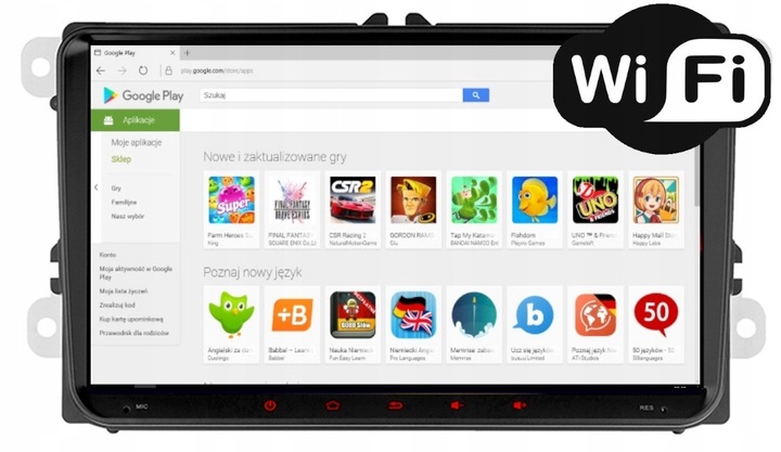 RADIO NAWIGACJA GPS ANDROID VW GOLF V VI 2003-2012 USB WIFI CARPLAY 2/64GB