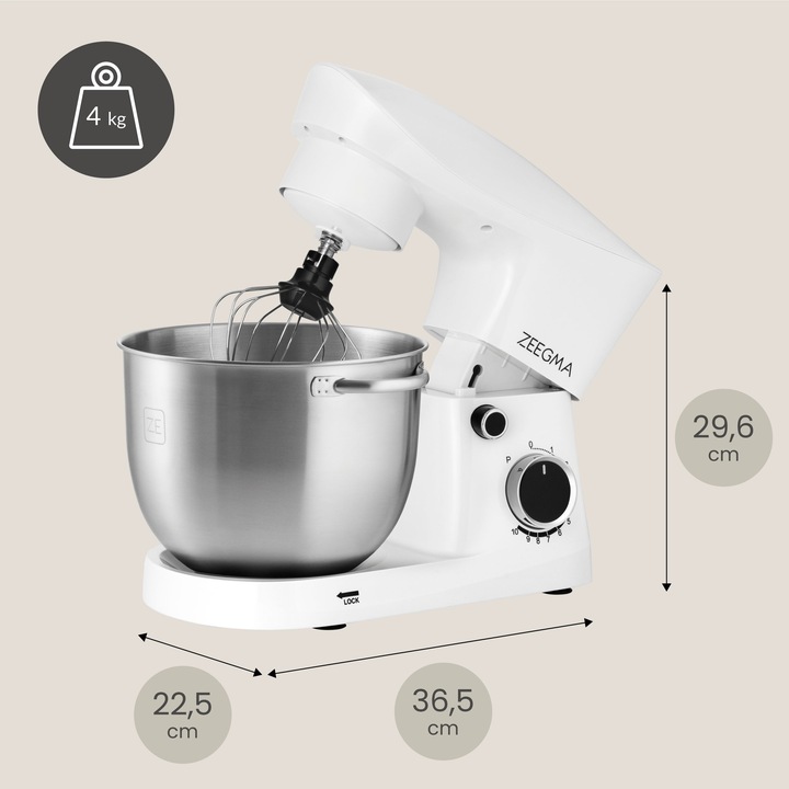 BIAŁY ROBOT PLANETARNY KUCHENNY 15W1 WIELOFUNKCYJNY 5,2L BIAŁY 10 TRYBÓW