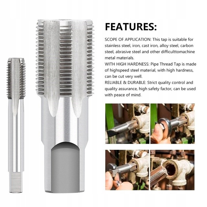 Gwintownik ręczny do rur 1/2 cala HSS