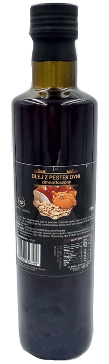 OLEJ Z PESTEK DYNI 500ml Tłoczony na zimno z Polskiej pestki dyni