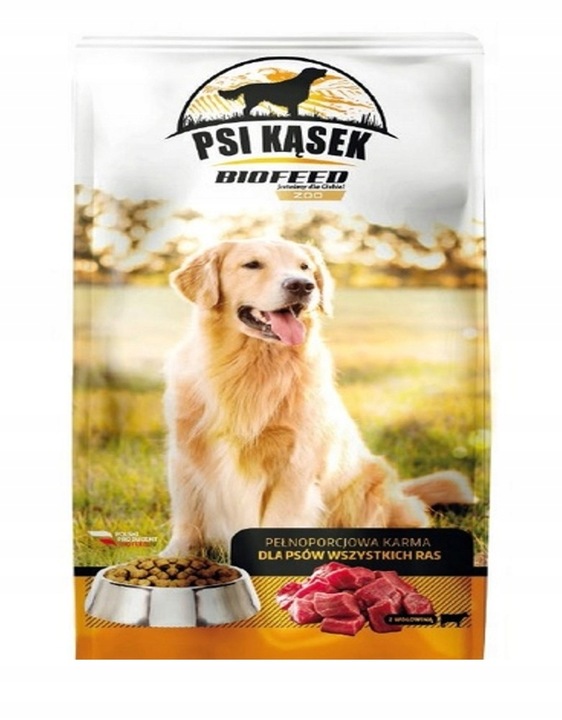 Sucha karma dla psa BioFeed Psi Kąsek z Wołowiną 10 kg owczarek Labrador