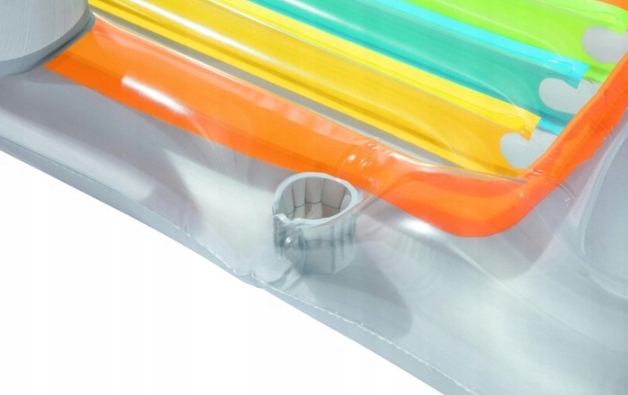 Dmuchany Materac Fotel Leżak 161 x 84cm Bestway srebrny z Uchwytem na napój