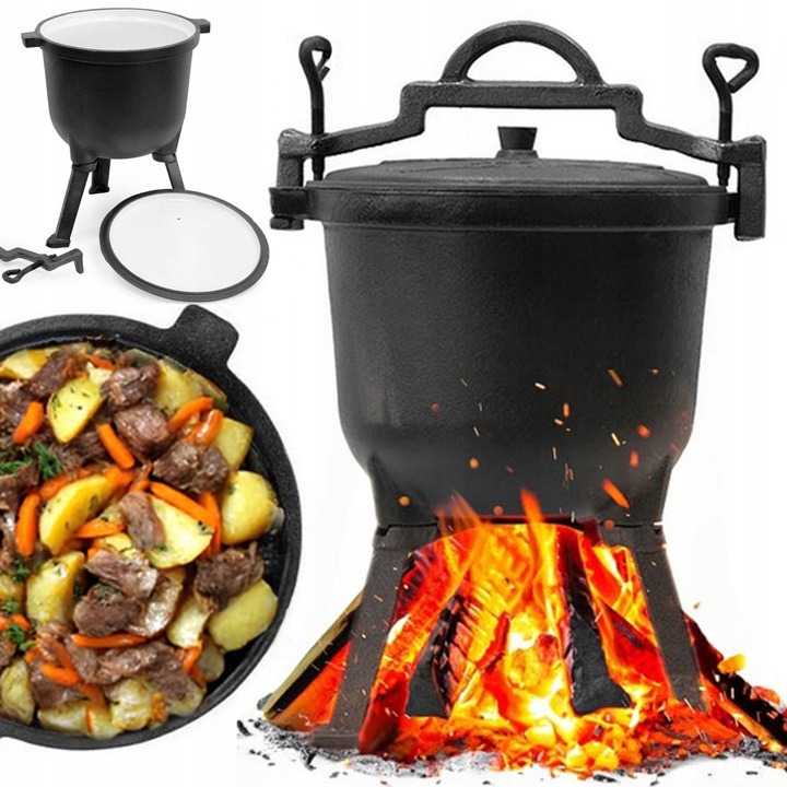 Kociołek 10L emaliowany stojący Meyerhoff PIECZONKI PRAŻONKI DUSZONKI