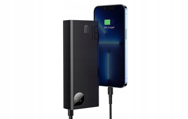 BASEUS MOCNY SZYBKI POWERBANK 20000MAH 2X USB-A USB-C 30W Z KABLEM USB-C