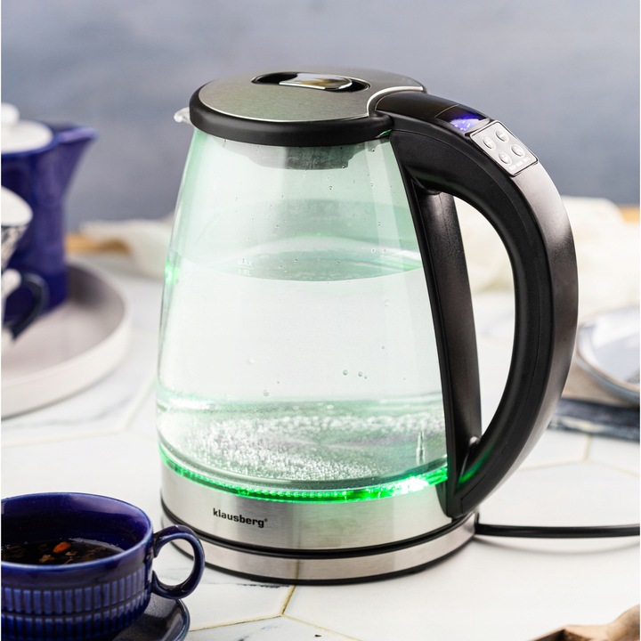 Czajnik elektryczny szklany Regulacja Temp. Klausberg KB-7887 1.8L LED LCD