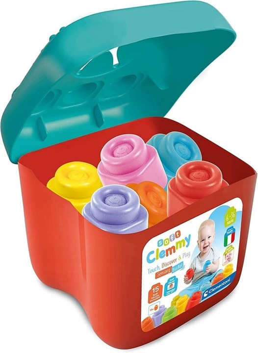 CLEMMY KOSZYK SENSORYCZNY z miękkimi klockami Clementoni