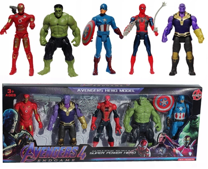 DUŻE FIGURKI AVENGERS HULK SPIDERMAN THANOS 5 SZT