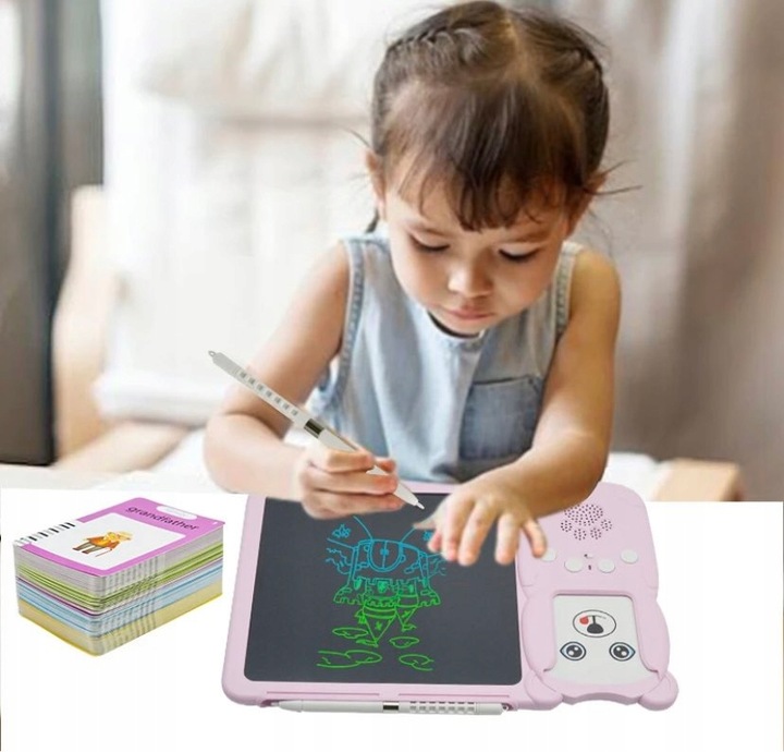 CZYTNIK KART TABLET DO NAUKI ANGIELSKIEGO SŁÓWEK 2W1 112 KART 224 SŁÓWKA