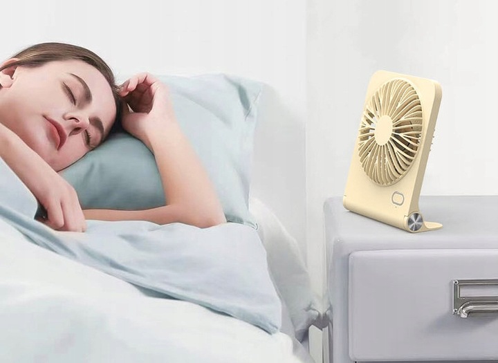 Wiatrak Wentylator Biurkowy Mini Wentylator Biurkowy USB 3 Prędkości Biały