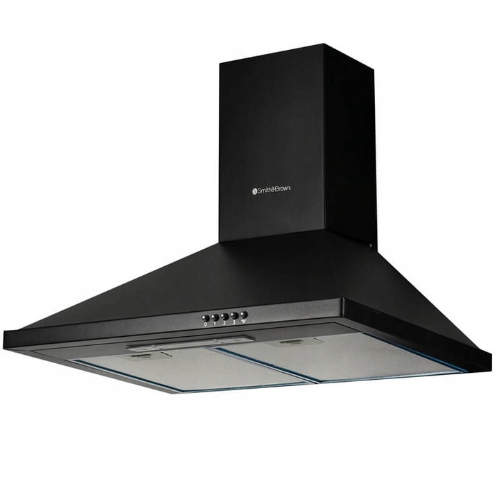 OKAP KUCHENNY KOMINOWY ŚCIENNY 60CM CZARNY LED