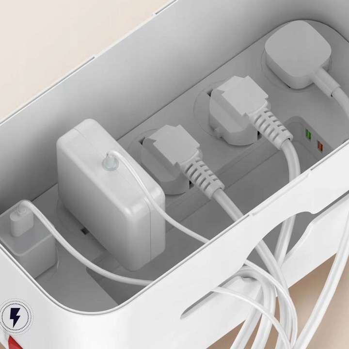 Ładowarka Listwa Zasilacz Organizer Kabli USB QI