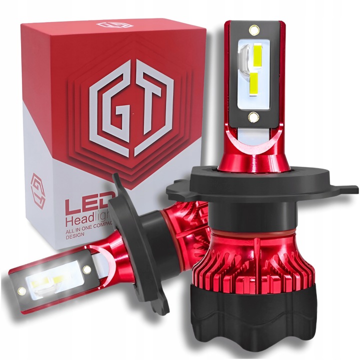 Żarówki samochodowe LED 12V can bus H4 GT COB + 300% super mocne pudełko