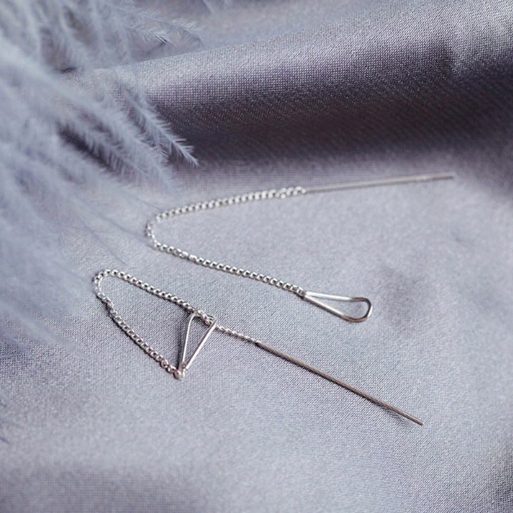 KOLCZYKI SREBRNE Przeciągane Wiszące proste