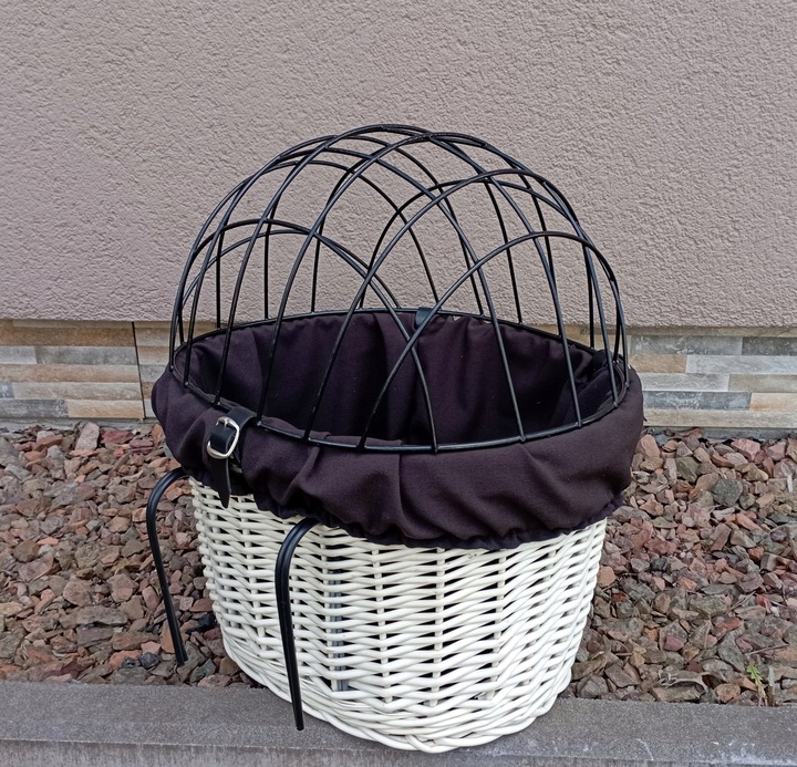 Koszyk wiklinowy na Rower z wkładem i poduszką Transporter dla PSA do 10kg