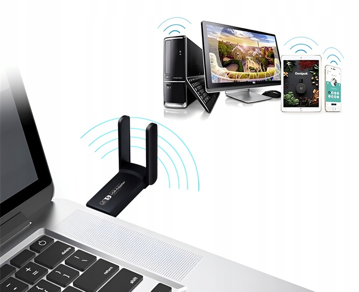 KARTA SIECIOWA WIFI ADAPTER USB 3.0 1300 Mbps 5ghz 2 TRYBY SYMULACJA AP