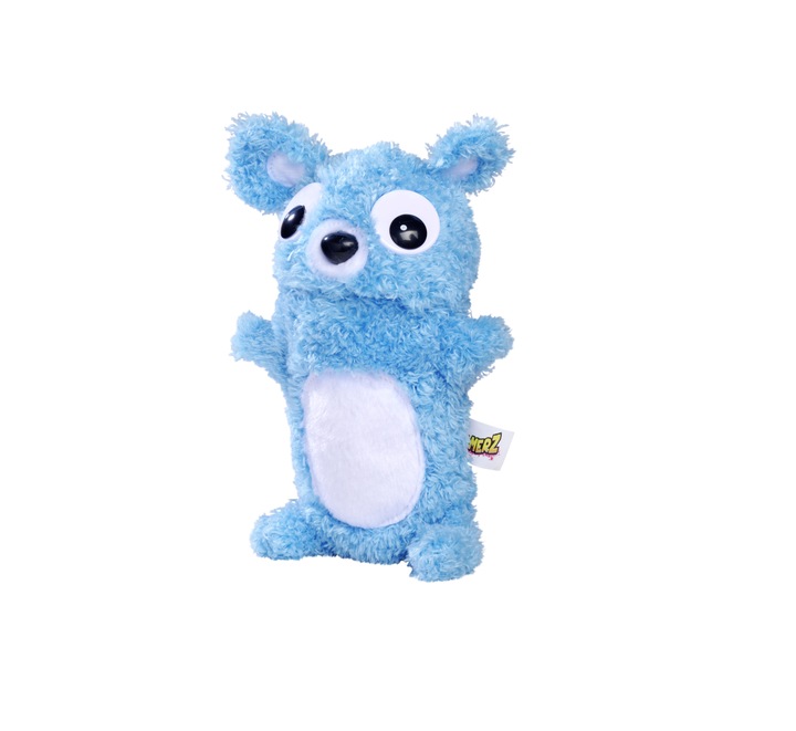 SCREAMERZ INTERAKTYWNA MASKOTKA ROZBAWIACZ NIEBIESKI MIŚ Z DŹWIĘKIEM 30 CM