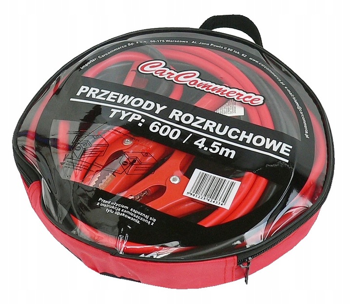 Przewody kable rozruchowe 600A / 2 x 4,5m - GRUBE