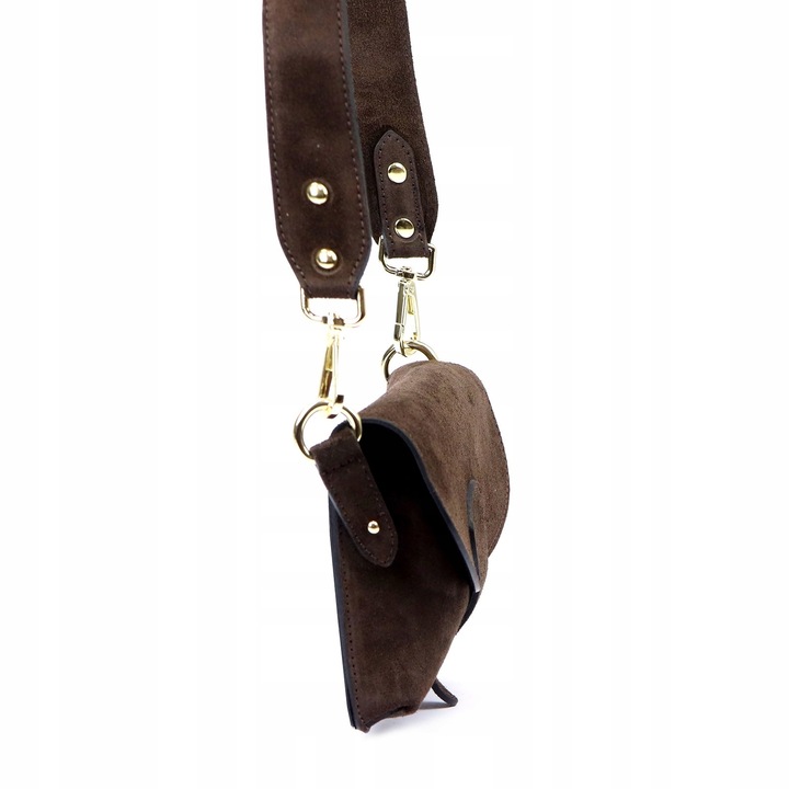 Torebka skórzana zamszowa INSTAGRAMKA HIT LUKA ciemny brąz