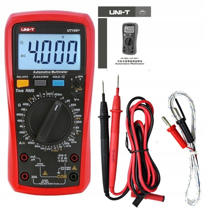 Miernik multimetr Samochodowy PRĄD UT105+ RPM UNIT