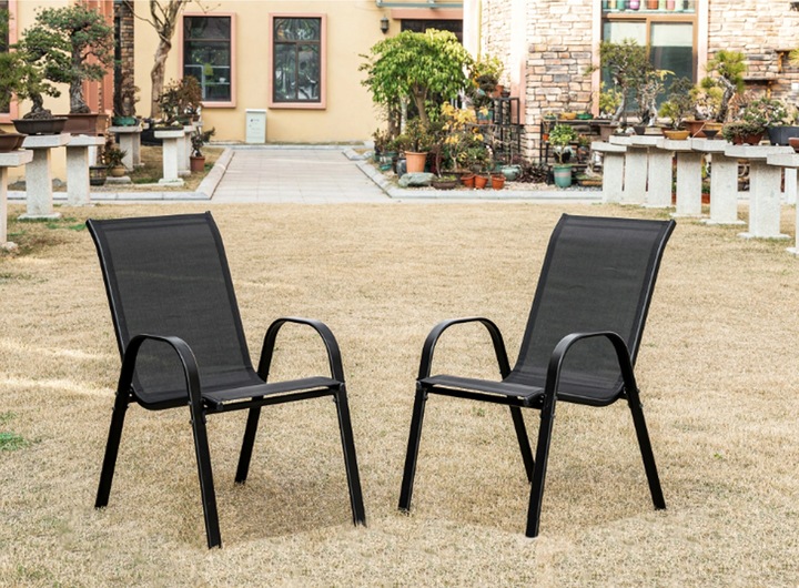 Krzesła Ogrodowe Komplet 4 szt. Na Balkon Taras Działkę Mocne do 150 KG -