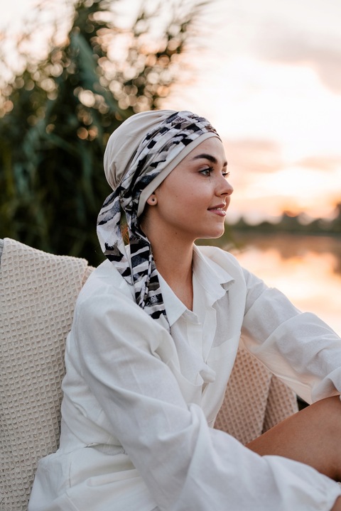 Turban Blanca Bambus Chusta chemioterapia B9/B312