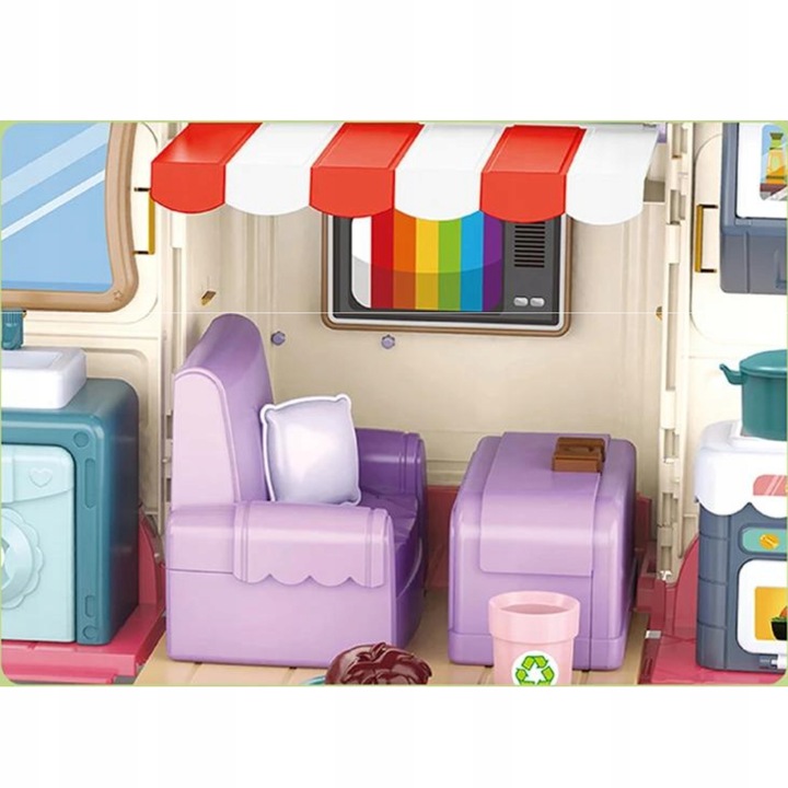 SAMOCHÓD TURYSTYCZNY KAMPER ZESTAW KEMPINGOWY FIGURKI DOMEK PIKNIK MELODIE