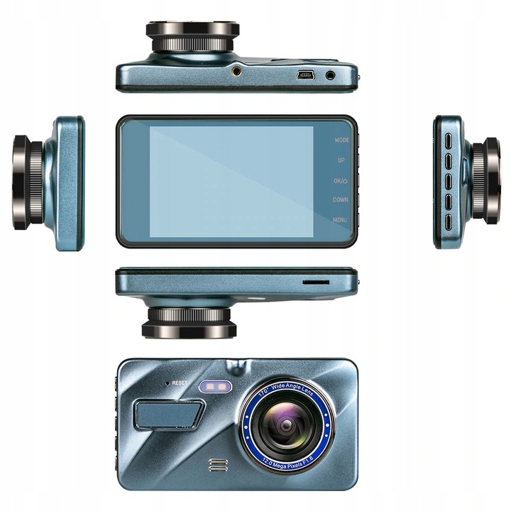 WIDEOREJESTRATOR JAZDY DOTYKOWY PRZÓD TYŁ MENU PL