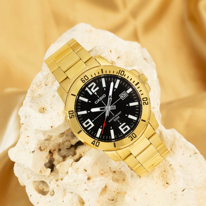 LUKSUSOWY MĘSKI ZŁOTY ZEGAREK CASIO 24K CERTYFIKAT / UNIKATOWY PREZENT