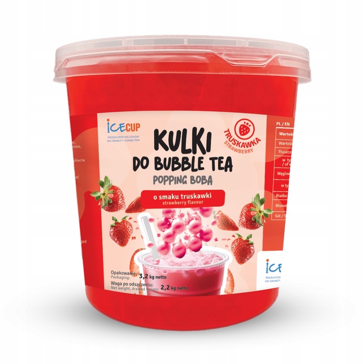 Kulki do Bubble Tea TRUSKAWKA 3.2kg