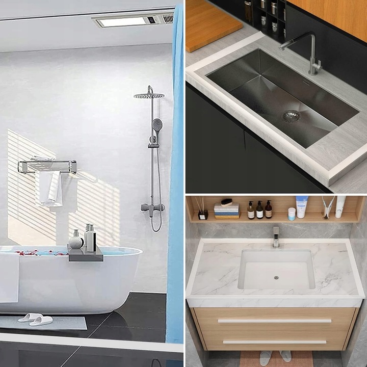 2M SAMOPRZYLEPNA LISTWA ZATRZYMUJĄCA WODĘ DO WANNY, LISTWA WYKOŃCZENIOWA